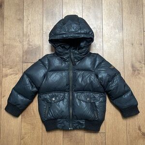 Finger In The Nose kids winter down puffer jacket coat 2/3 years black hood